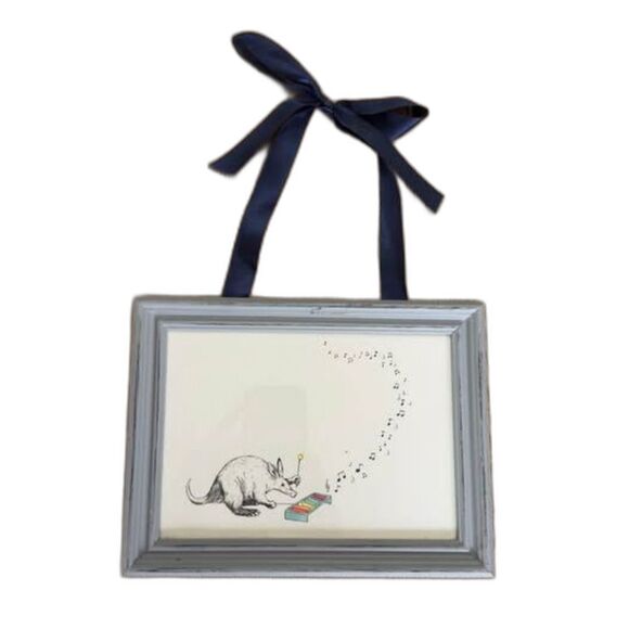 Framed Baby Kids Whimsical Armadillo Xylophone Musical Nursery Art Print. - Picture 3 of 8